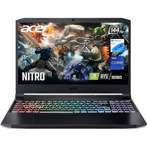 Acer Nitro 5 i9 Gaming Laptop, 15.6" FHD 144Hz IPS Display, 11th Gen Intel Core i9-11900H, GeForce RTX 3060, 32GB RAM, 1TB SSD, VR Ready, USB-C, HDMI, RJ45, WiFi 6, RGB, US Version KB, Win 11