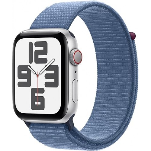 New Apple Watch SE (2nd Gen, 2023) [GPS + Cellular 44mm] Smartwatch with Midnight Aluminum Case with Midnight Sport Loop One Size. Fitness & Sleep Tracker, Crash Detection, Heart Rate Monitor