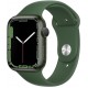 Apple Watch Series 7 (GPS, 45mm) Smart watch - Green Aluminium Case with Clover Sport Band - Regular. Fitness Tracker, Blood Oxygen & ECG Apps, Always-On Retina Display, Water Resistant