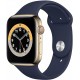 Apple Watch Series 6 (GPS + Cellular, 40mm) - Gold Stainless Steel Case with Deep Navy Sport Band