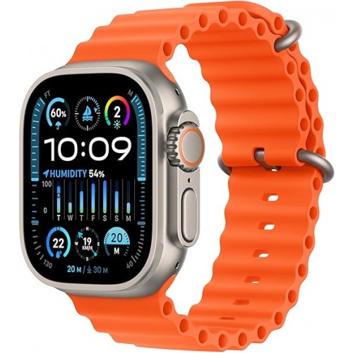 Apple Watch Ultra 2 [GPS + Cellular 49mm] Smartwatch with Rugged Titanium Case & Blue Ocean Band One Size. Fitness Tracker, Precision GPS, Action Button, Extra-Long Battery Life, Bright Retina Display