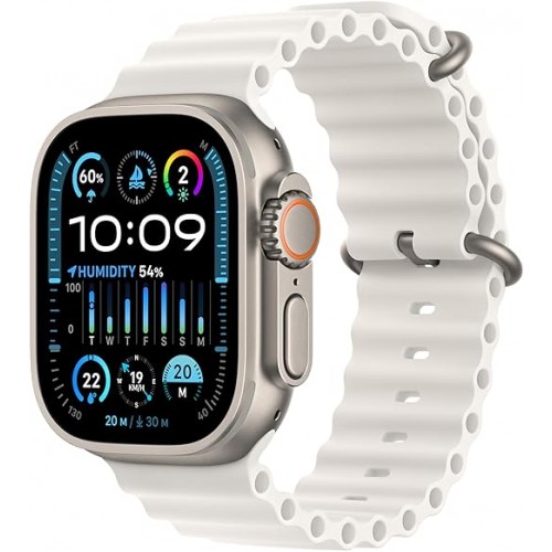 Apple Watch Ultra 2 [GPS + Cellular 49mm] Smartwatch with Rugged Titanium Case & Blue Ocean Band One Size. Fitness Tracker, Precision GPS, Action Button, Extra-Long Battery Life, Bright Retina Display