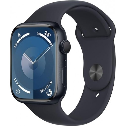 Apple Watch Series 9 [GPS 41mm] Smartwatch with Midnight Aluminum Case with Midnight Sport Band S/M. Fitness Tracker, Blood Oxygen & ECG Apps, Always-On Retina Display, Water Resistant