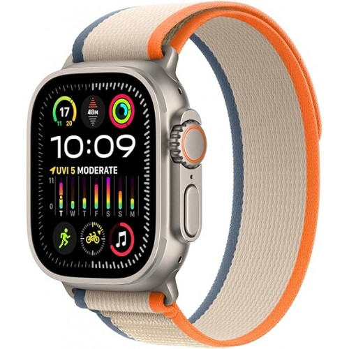 New Apple Watch Ultra 2 [GPS + Cellular 49mm] Smartwatch with Rugged Titanium Case & Orange/Beige Trail Loop M/L. Fitness Tracker, Precision GPS, Action Button, Extra-Long Battery Life