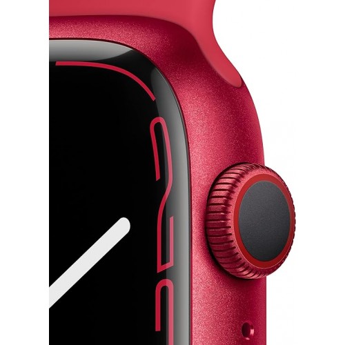 Apple Watch Series 7 (GPS + Cellular, 41mm) Smart watch - (PRODUCT) RED Aluminium Case with (PRODUCT) RED Sport Band - Regular. Fitness Tracker, Blood Oxygen & ECG Apps, Water Resistant
