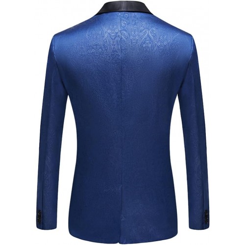 Blue Men Suits Slim Fit Business Uniform Office Suit Wedding Groom Party Jacket Single Button Formal