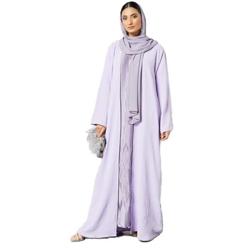 Bousni Women Mauve Pleated Inner Wear Abaya