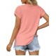 Women's V Neck Lace Tank Tops Summer Casual Sleeveless Shirts Side Split