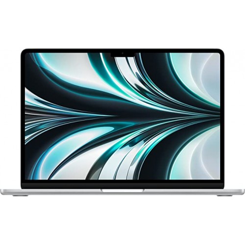 لابتوب Apple MacBook Air موديل 2022 مع شريحة Apple M2: شاشة Liquid Retina مقاس 13.6 إنش، وذاكرة RAM سعة 8GB، وقرص SSD سعة 256GB. يعمل مع iPhone وiPad؛ بلون فضي