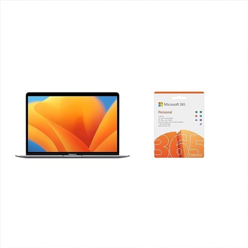 Apple 2020 MacBook Air Laptop: Apple M1 Chip, 13” Retina Display, 8GB RAM, 256GB SSD Storage; Space Gray ; Arabic/English and Microsoft M365 Personal 1 User 1 Year