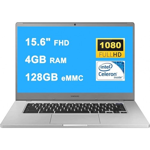 SAMSUNG 4+ Chromebook Laptop Computer 15.6" FHD WLED Display Intel Celeron Processor N4000 4GB RAM 128GB eMMC USB-C Webcam Chrome OS
