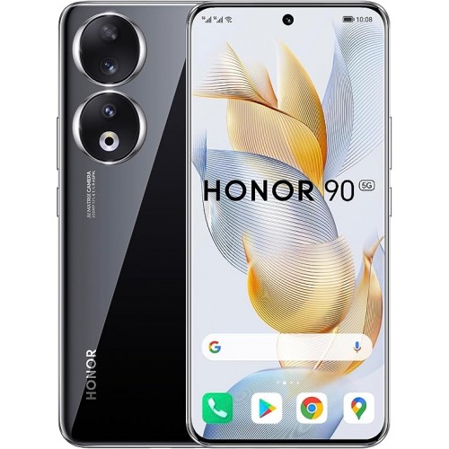 Honor 90 Smartphone 5G, 200MP Triple Camera, 6,7'' Curved AMOLED 120Hz Display, 8GB+256GB, 5000mAh Battery, SuperCharge 66 W, Dual SIM, Android 13, Midnight Black