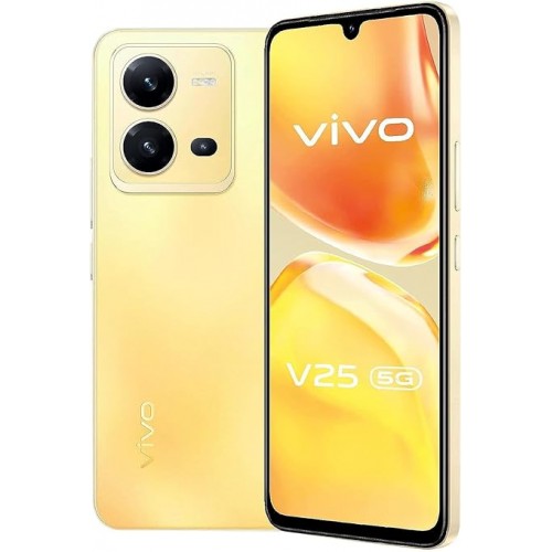 vivo V25 5G (Sunrise Gold, 8GB RAM, 128GB) 50MP AF Selfie Camera | Color Changing Design | 44W Charging | 90Hz 3D Curved AMOLED Display | Powerful MediaTek 900 Processor | 12 Months Warranty
