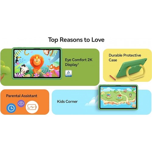 واوي تابلت ميت باد اس اي 10.4 اصدار للاطفال، شاشة 10.4 انش مريحة للعين 2K، امن على زوايا الاطفال ومساعد الوالدين، حافظة واقية متينة، ذاكرة RAM 3GB + ذاكرة روم 32GB، واي فاي، اسود