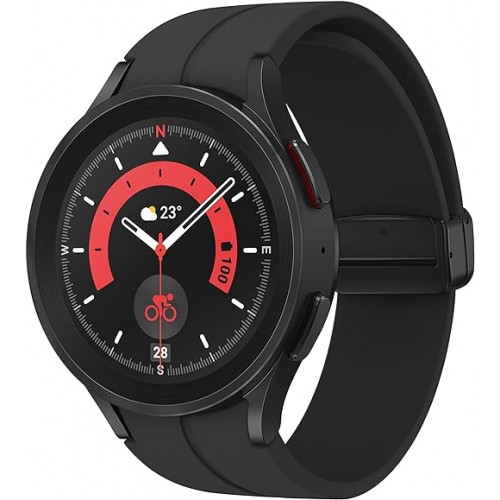 ساعة سامسونج جالكسي Watch5 Pro الذكية، مع تتبع الصحة، التمارين الرياضية، بطارية تدوم لوقت طويل، بلوتوث، لون رمادي تيتانيوم