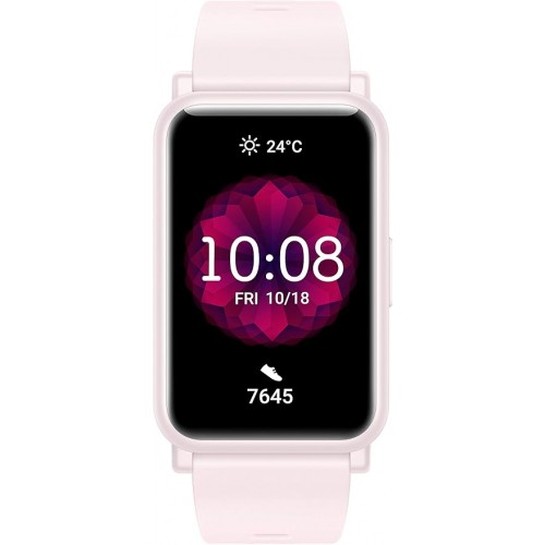 Honor Watch ES 1.64'' AMOLED Color Screen, 10-Day Battery, 24/7 Heart Rate And Sleep Tracking, Blood Oxygen Monitoring, 50 m Water Proof, 95+ Workout Modes, Coral Pink